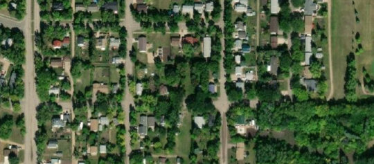 Satellite view of 218 Evelee Avenue, Canora, SK