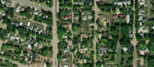Satellite view of 114 Evelee Avenue, Canora, SK