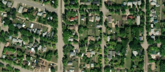 Satellite view of 114 Evelee Avenue, Canora, SK
