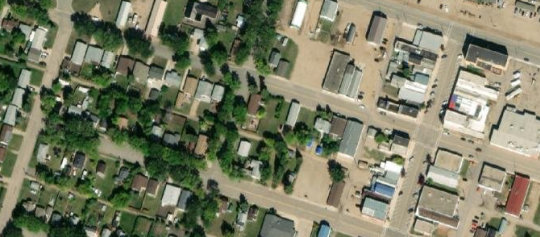 Satellite view of 134 First Avenue West, Canora, SK