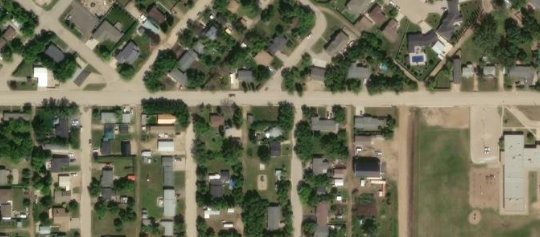 Satellite view of 101 Bennett Street, Lampman, SK