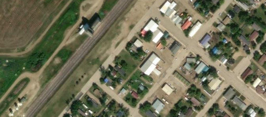 Satellite view of 106 Railway Avenue, Lampman, SK