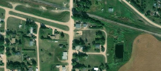 Satellite view of 34 Government Road, Prud'homme, SK
