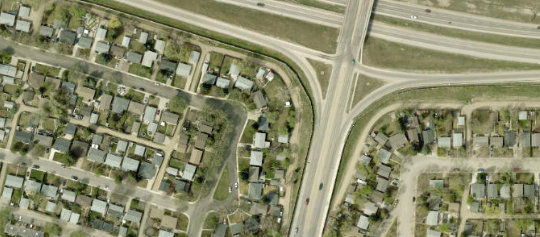 Satellite view of 401 Simon Fraser Crescent, Saskatoon, SK