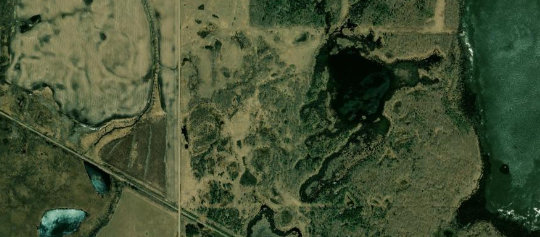 Satellite view of SW 31-53-10-W3, RM of Spiritwood, SK